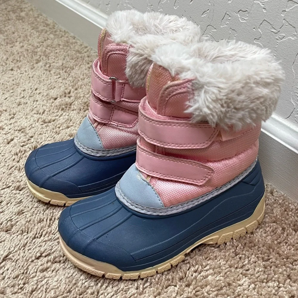 OshKosh B'Gosh Toddler Little Girls Kids Yule Faux Fur Snow Rain Duck Boots 9 M